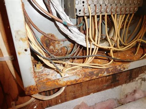 electrical box ground is corroded|electrical panel corrosion issues.